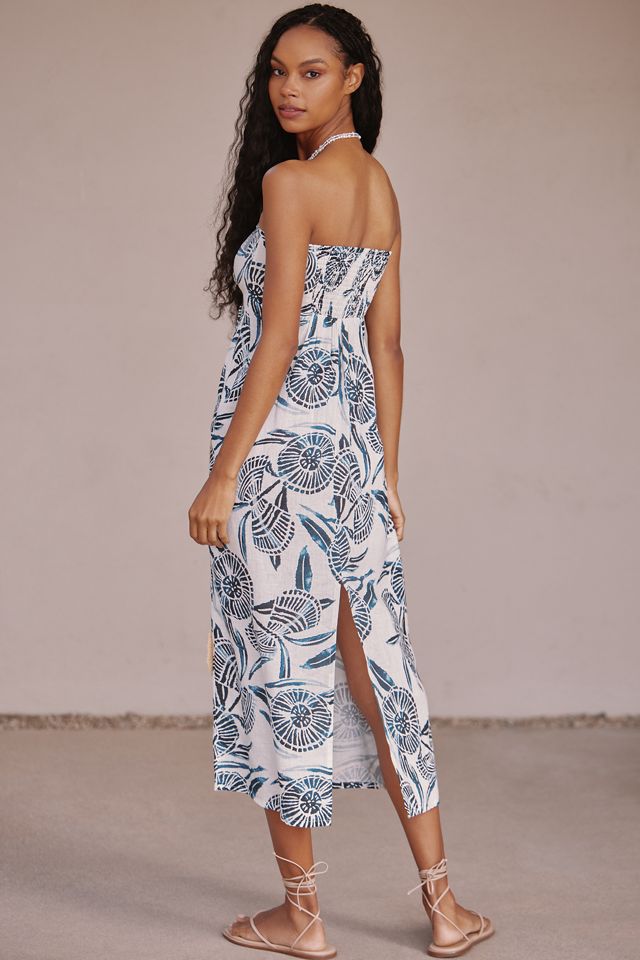 The Aliza Strapless Linen Blend Maxi Dress: Harlinah Teoh Edition