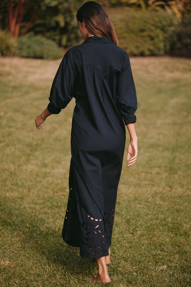 By Anthropologie Eyelet Button-Front Maxi Dress #2