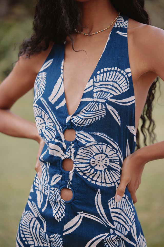 By Anthropologie x Harlinah Teoh Plunge Linen Maxi Dress #2