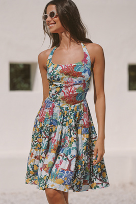 Celandine Daniella Manini X  Tiered Bustier Mini Dress