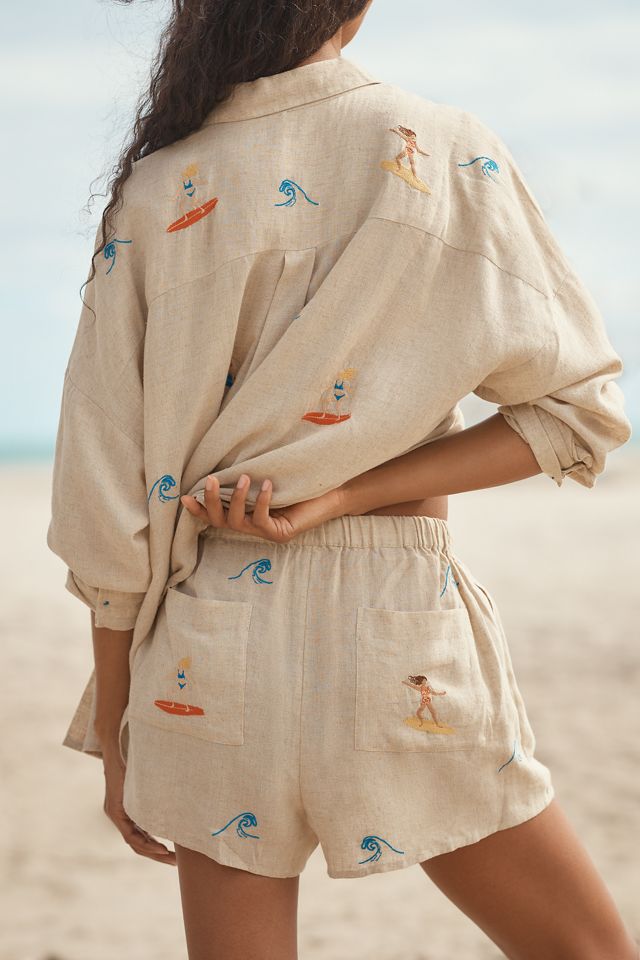 Celandine Relaxed Linen Blend Drawstring Shorts #2