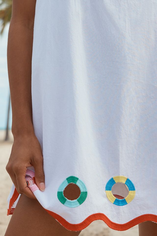 Celandine Poplin Square-Neck Mini Shift Dress #1