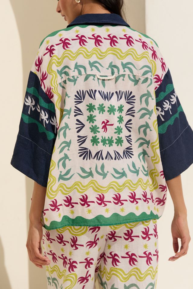 Camisa de Manga Corta de Mezcla de Lino Daniella Manini x Celandine #1