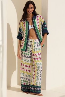 Daniella Manini x Celandine Leinen-Mix Weite Zieh-Hose