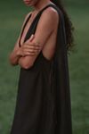 Celandine Plunge-Neck Linen Blend Maxi Dress