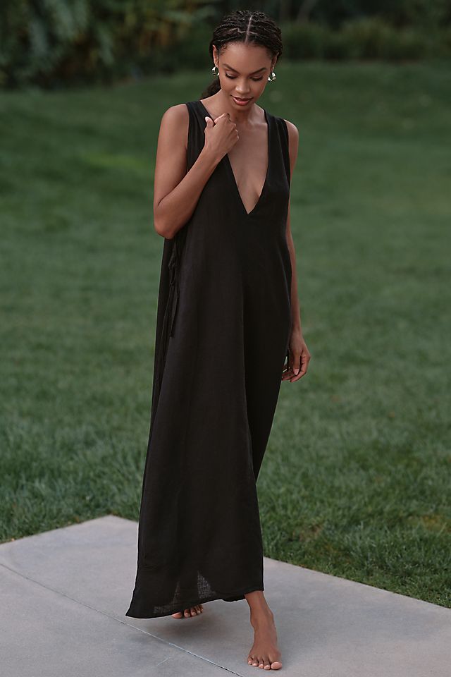 plunge neck dress Twist Front Open Back Maxi In Teal Blue Slinky | EGO US It is crafted from smooth satin in a soft light pink hue that radiates sophistication and charm Frederica Plunge Maxi Dress Chocolate