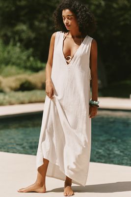 Celandine Plunge-Neck Maxi Dress