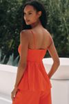 Celandine Linen Tie-Front Cutout Tank Top