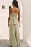 Celandine Linen Tie-Front Cutout Tank Top