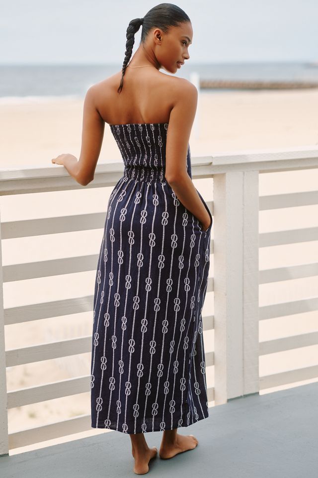 Celandine Linen Blend Strapless Drop-Waist Maxi Dress #2