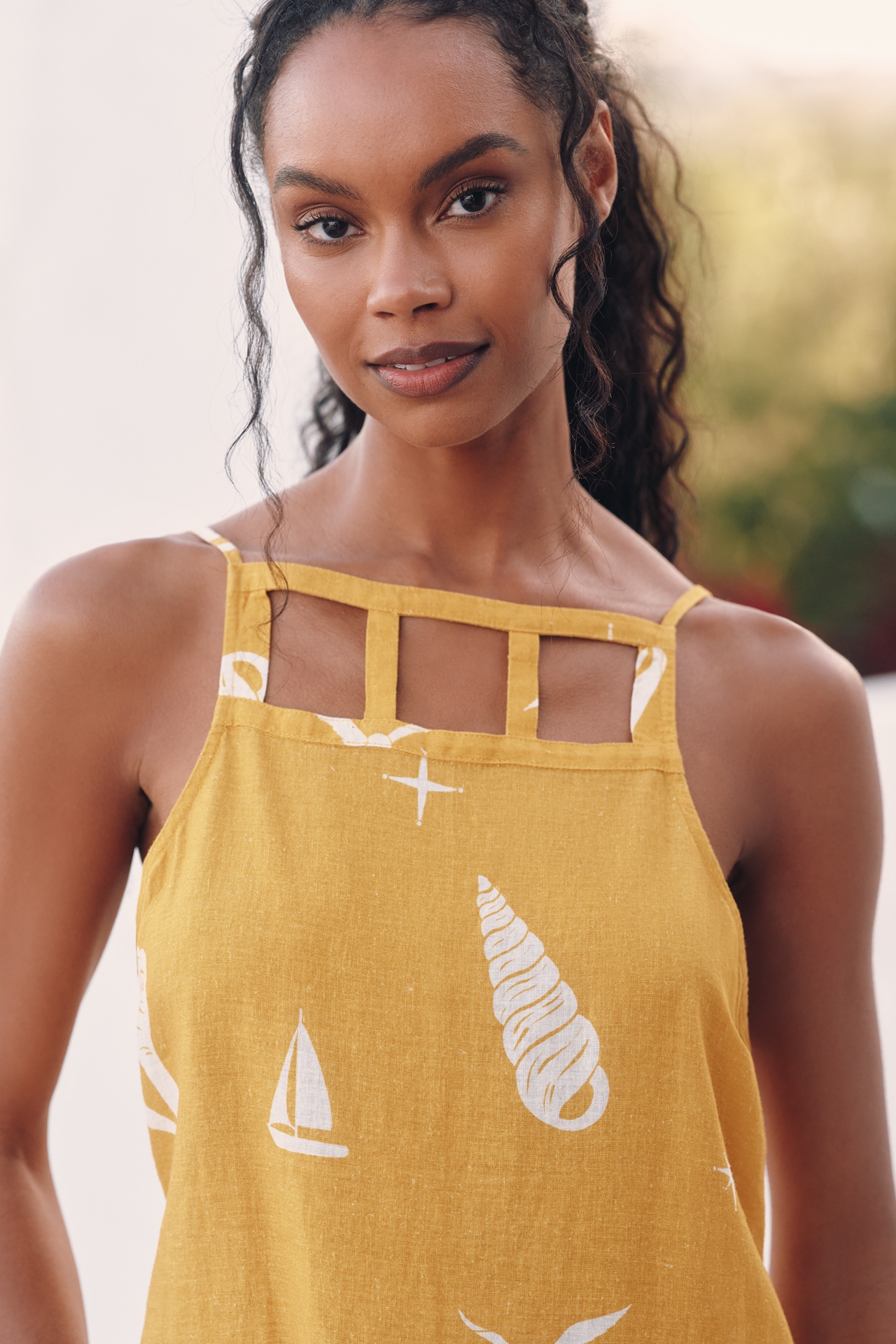 Celandine Square-Neck Cutout Mini Dress