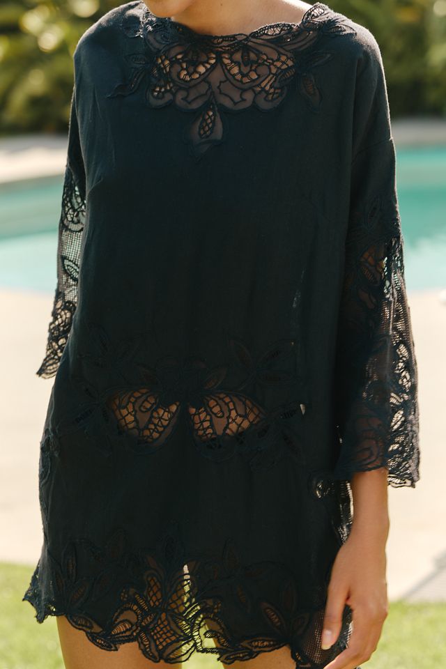 Celandine Linen Lace Mini T-Shirt Dress #2
