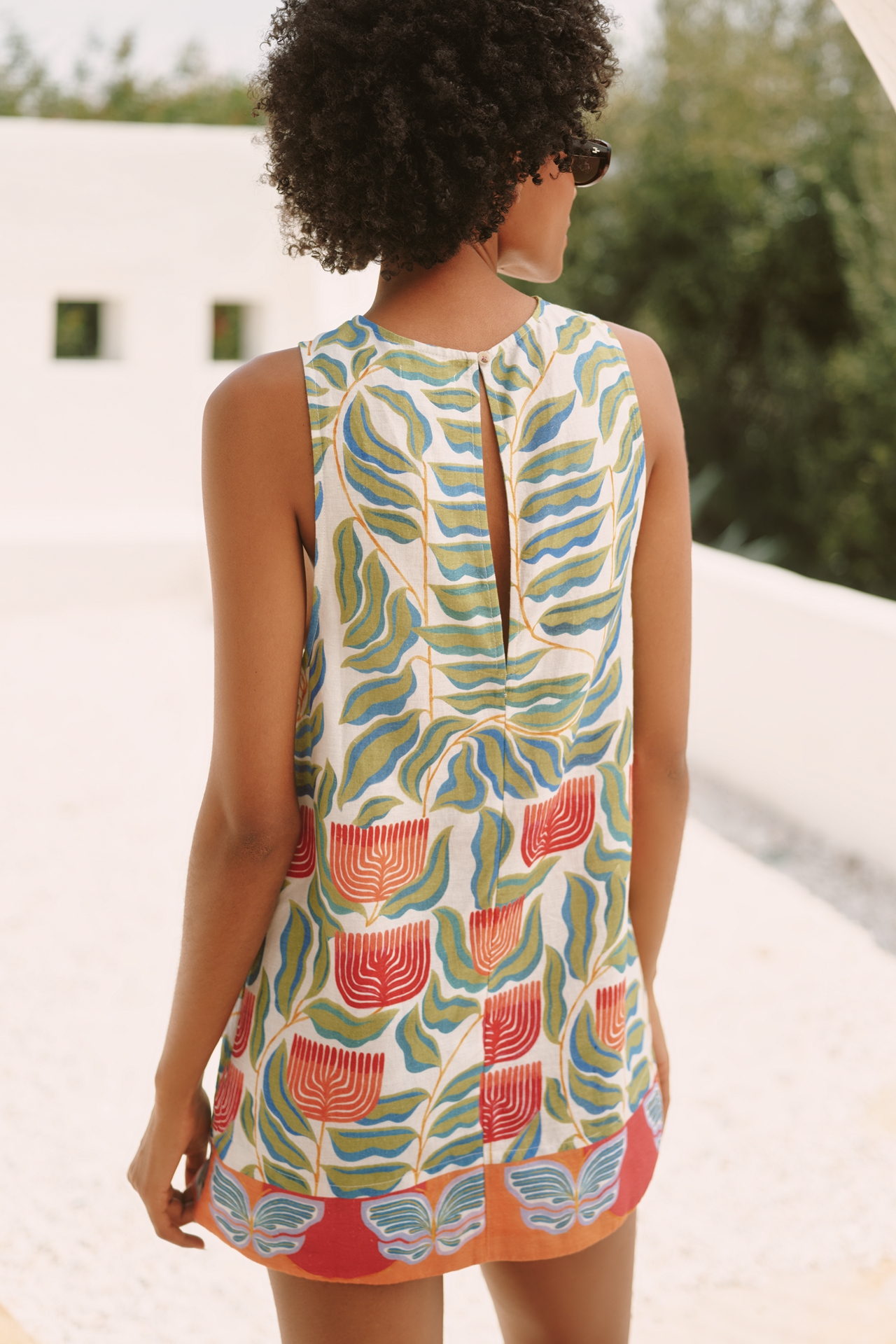 Celandine x Carla Petelski Mini Linen Blend Shift Dress