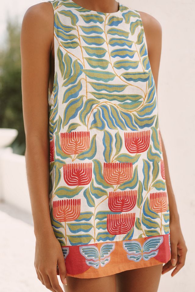 Celandine x Carla Petelski Mini Linen Blend Shift Dress #2
