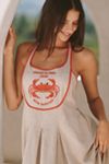 Celandine Crab Shack Bib Linen Blend Mini Dress