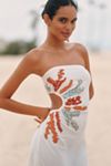 Celandine Strapless Cutout Linen Blend Dress