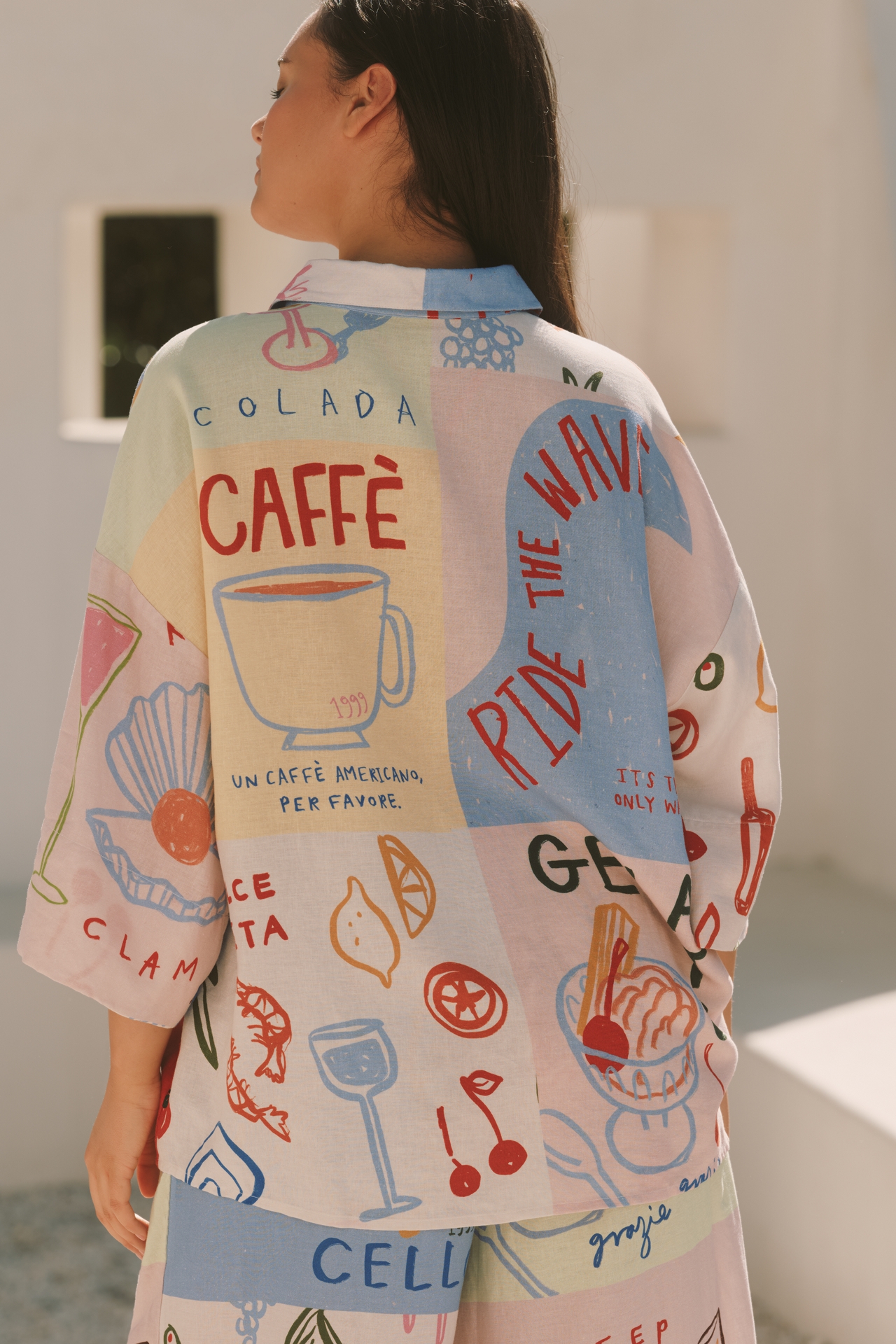 Jordan Nickson x Celandine Linen Blend Block-Print Blouse