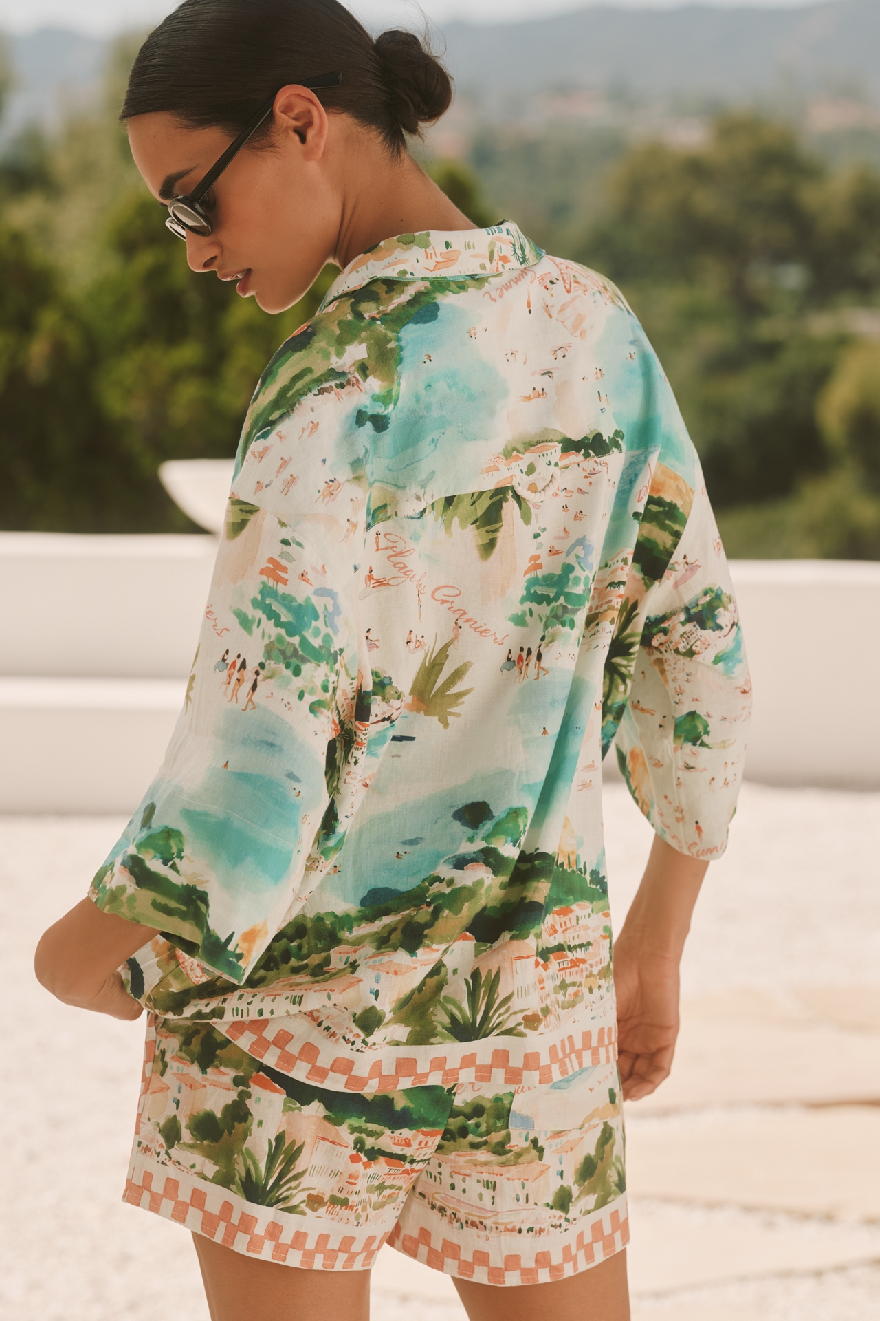 Celandine Linen Blend Printed Shorts