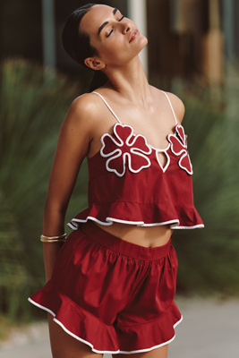 Bondi Bloom Graphic Floral Crop Tank Top
