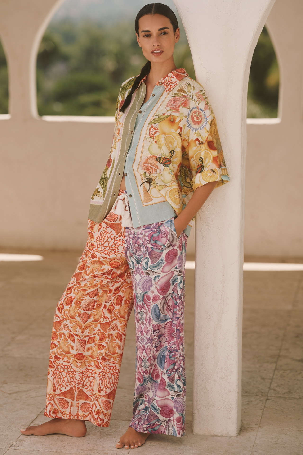 Emily Carter x Celandine Printed Linen Blend Shirt