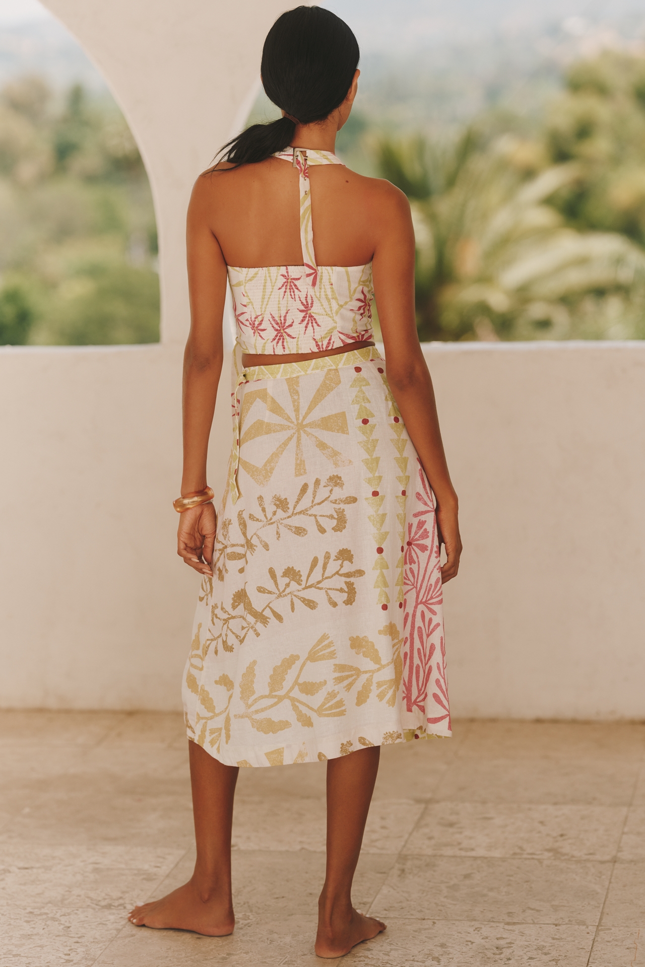 WOOL + NATURE x Celandine Linen Blend Buckle Wrap Skirt