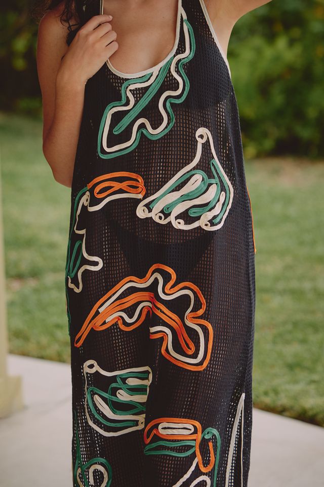 Celandine Sleeveless Rainforest Soutache Midi Dress #2