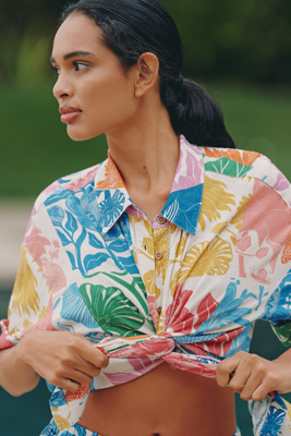 Celandine x Grace Gillespie Linen-Blend Buttondown Shirt