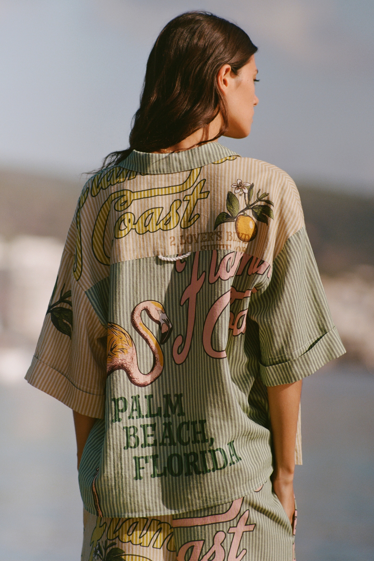 Celandine Short-Sleeve Linen Blend Buttondown Shirt