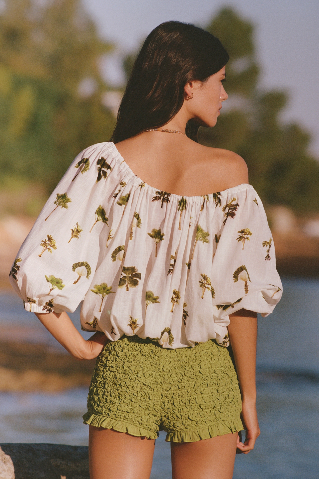 Celandine Puff-Sleeve Bubble Blouse
