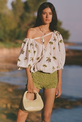 Celandine Puff-Sleeve Bubble Blouse