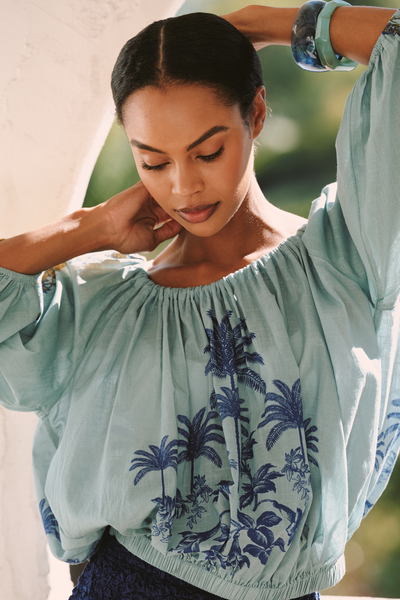 Celandine Puff-Sleeve Bubble Blouse