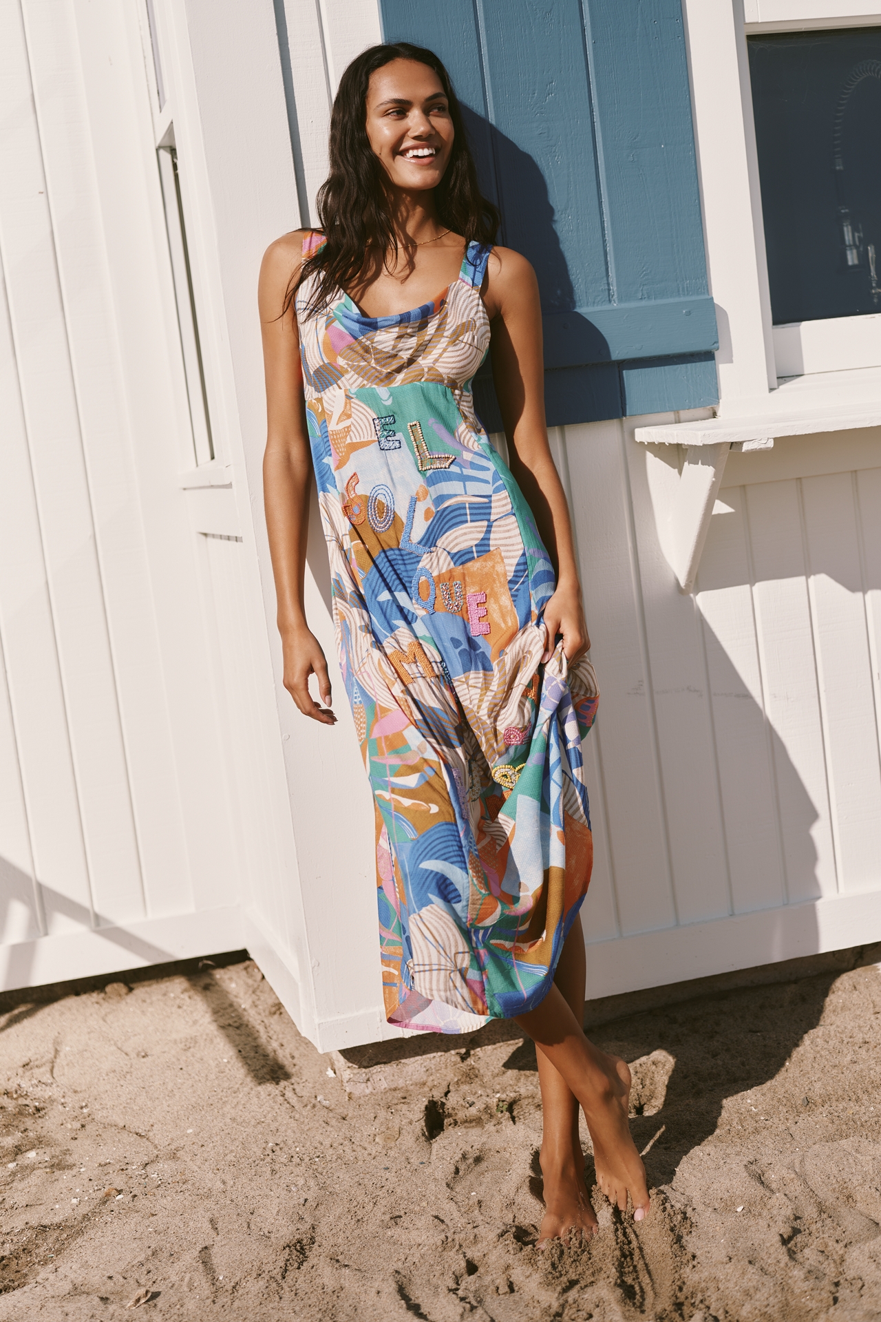 Celandine Beaded Market Stall Maxi Dress