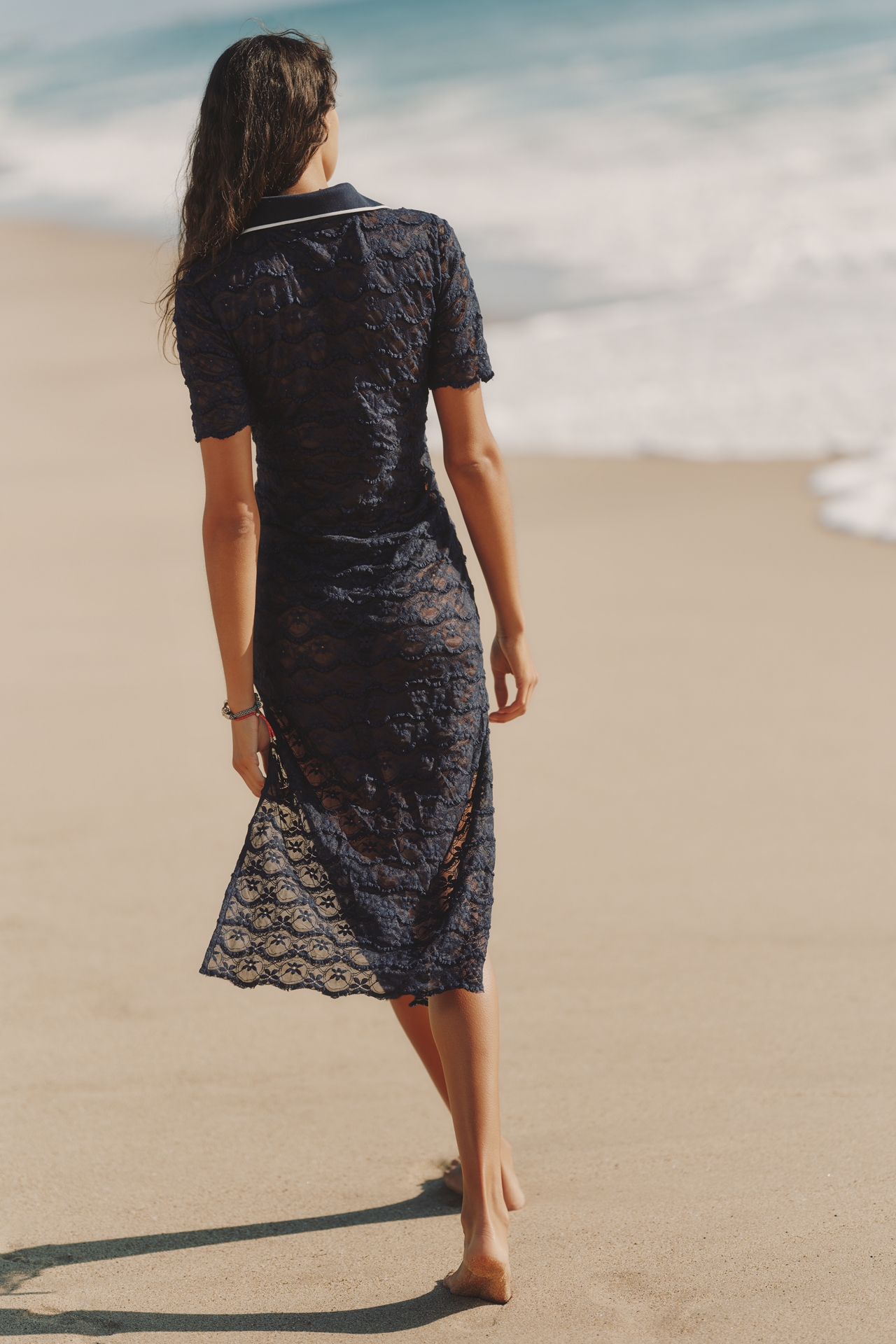 Celandine Collared Lace Midi Dress