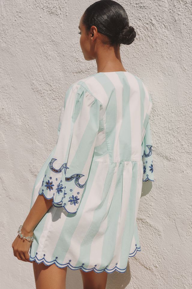 Celandine Poolside Embroidered Buttondown Tunic | Anthropologie