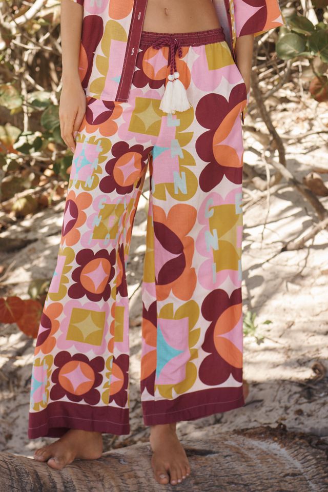 Pantaloni a Gamba Larga in Misto Lino Celandine x Holly Clarke #1