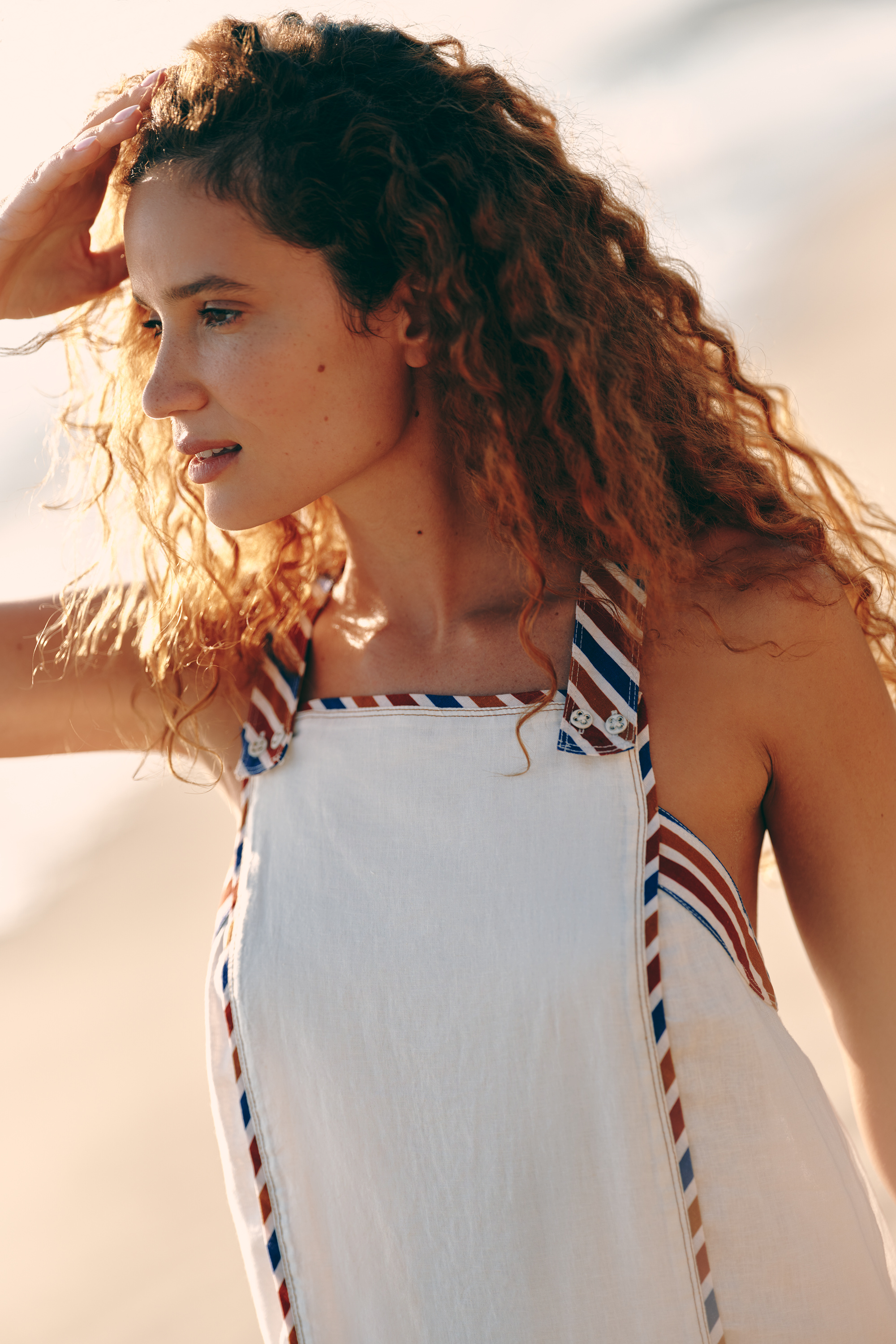 Linen Babydoll Mini Dress — Image 3