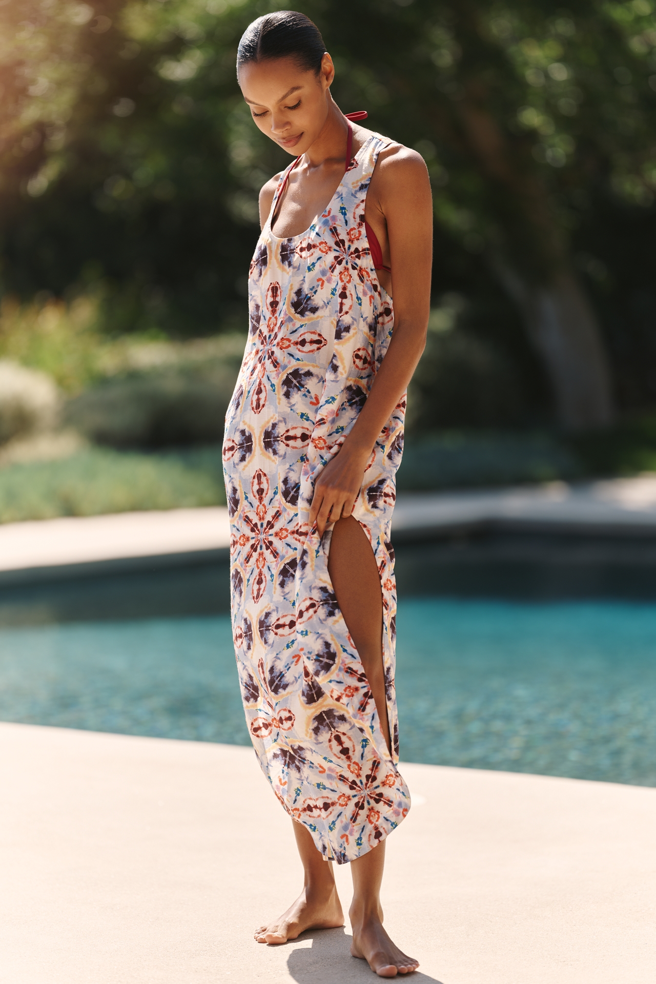 Celandine V-Neck High-Slit Maxi Dress