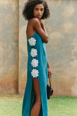 Celandine Flower Deco Cutout Maxi Dress