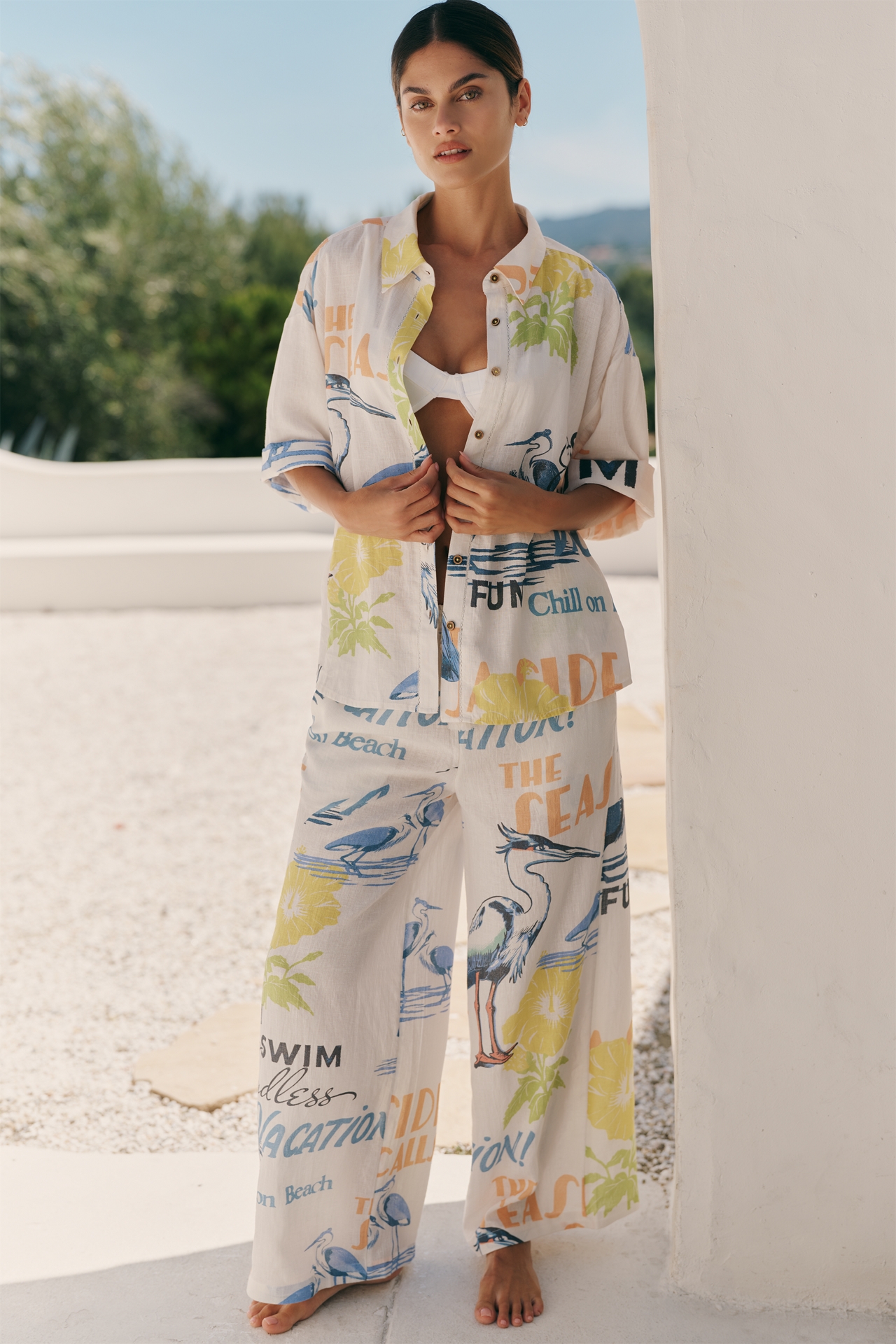 Celandine Linen Blend Wide-Leg Pants