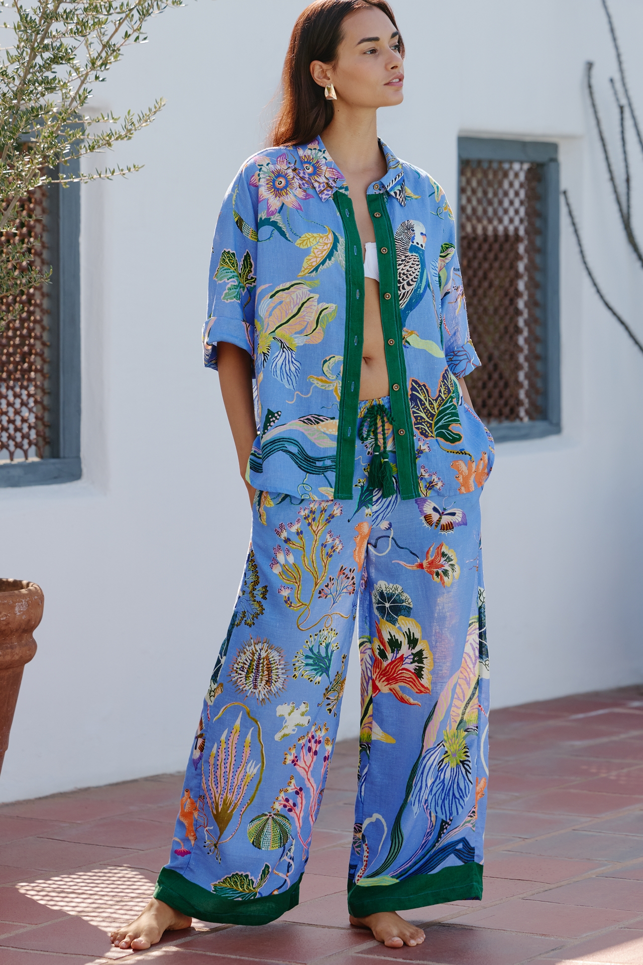 Celandine x Sarah Gordon Linen Blend Buttondown Shirt