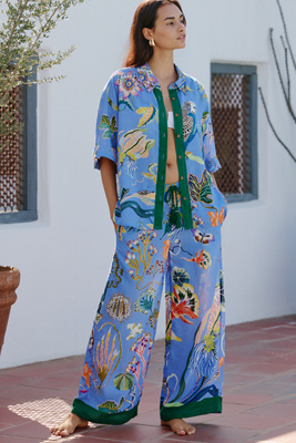 Celandine x Sarah Gordon Linen Blend Wide-Leg Pants | Anthropologie