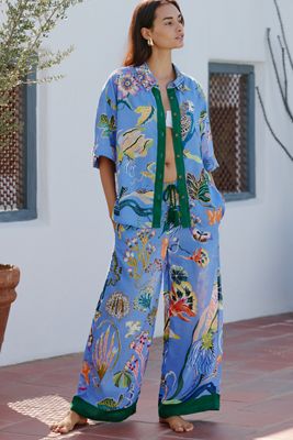Celandine x Sarah Gordon Linen-Blend Wide-Leg Trousers