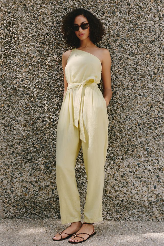 Celandine One-Shoulder Linen-Blend Jumpsuit #2