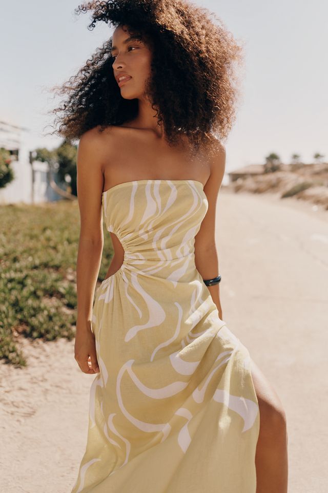 Celandine Strapless Cutout Midi Dress #1