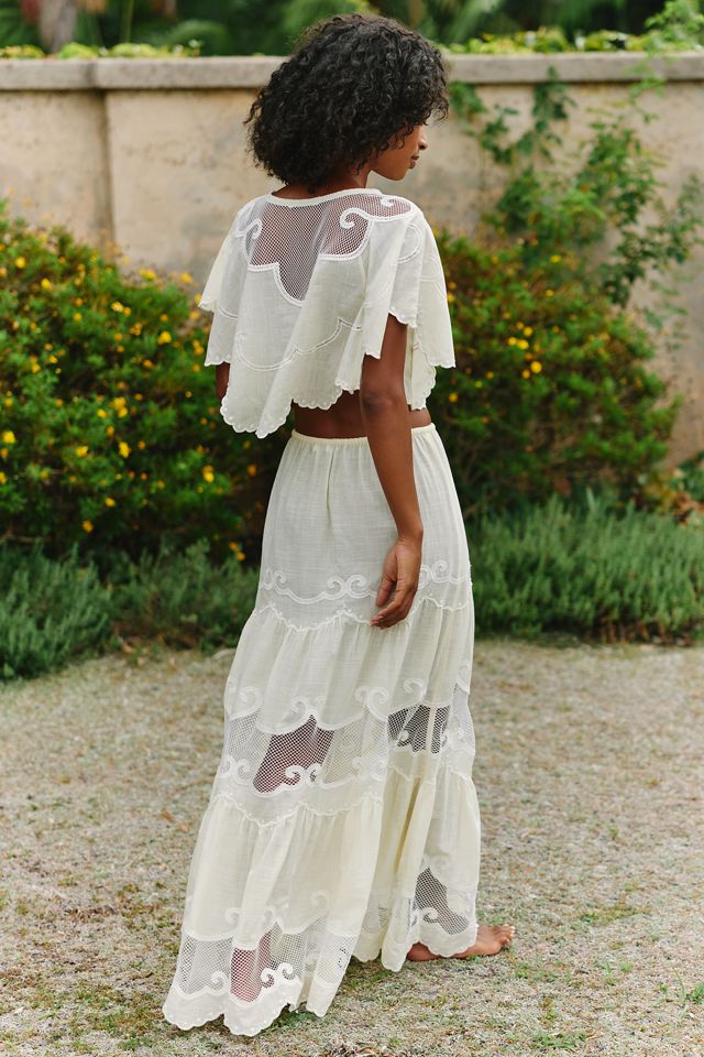 Celandine 100% Cotton Scalloped Maxi Skirt #2