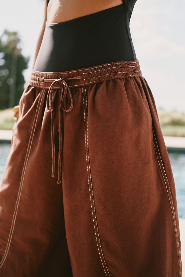 Celandine Cotton Linen Barrel Leg Pants #2
