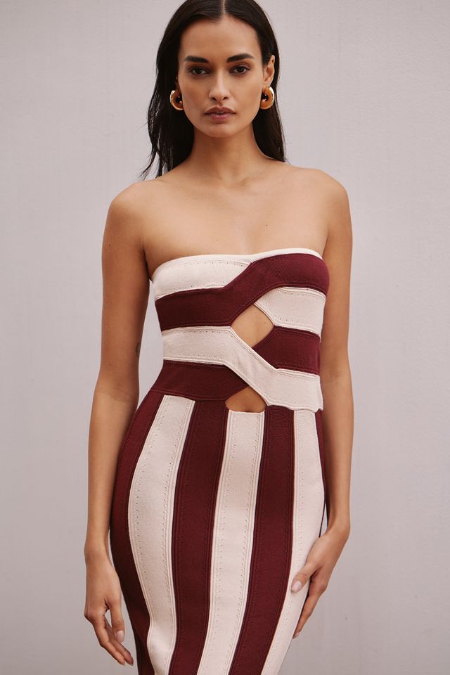 Celandine Strapless Cutout Knit Midi Dress #1