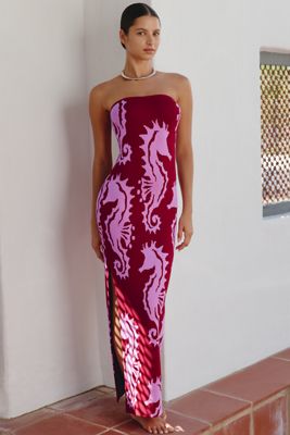 Mesa Strapless Column Midi Dress by Celandine