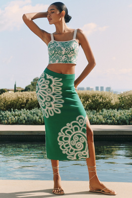 Celandine Fitted Knit Midi Skirt