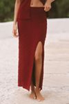 Celandine Puckered Side-Slit Maxi Skirt
